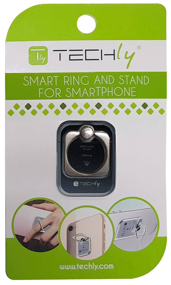 Anello e Supporto per Smartphone Nero-6