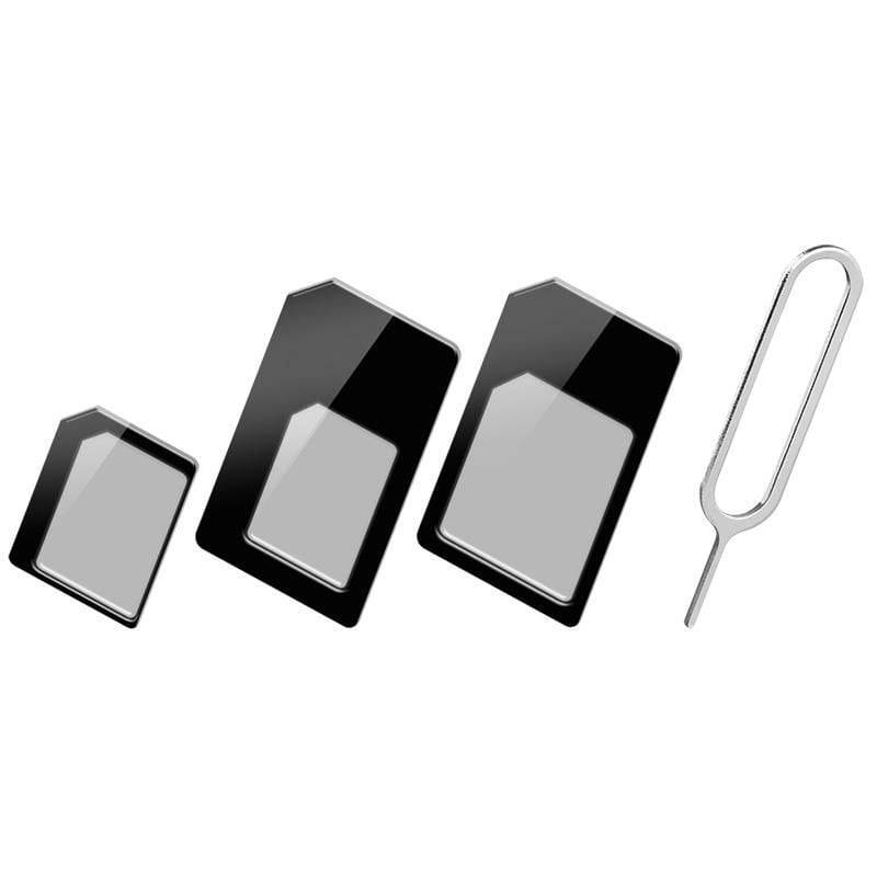 Techly Adattatore Scheda SIM (4 in 1) nano-SIM, Micro-SIM e SIM Nero (I-SIM-3) I-SIM-3-3