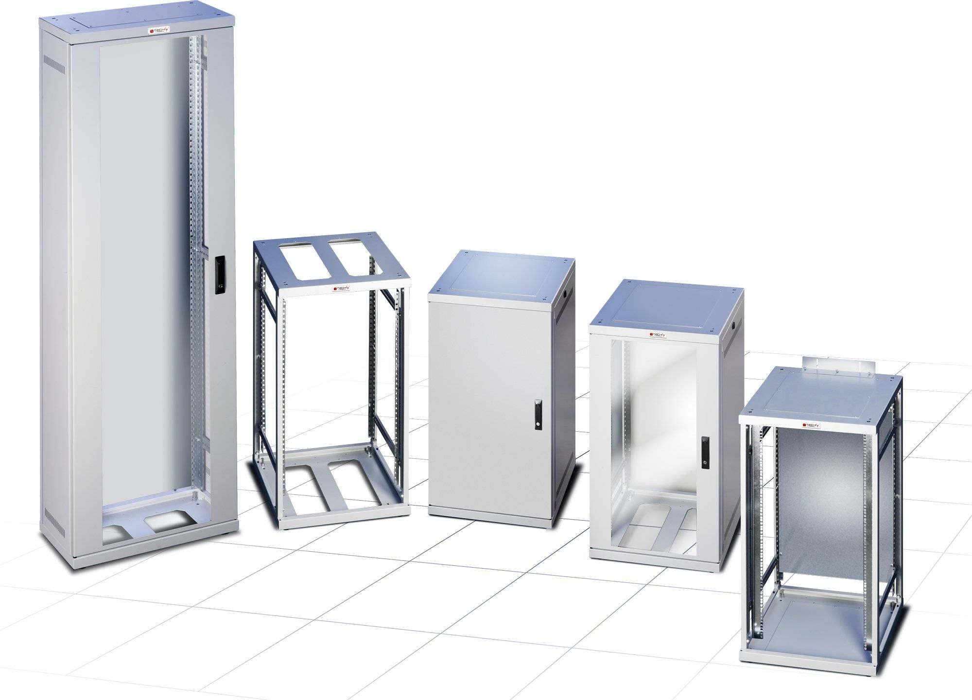 Armadio ETSI 21'' 47 unità prof. 600 Porte Grigliate Grigio-4
