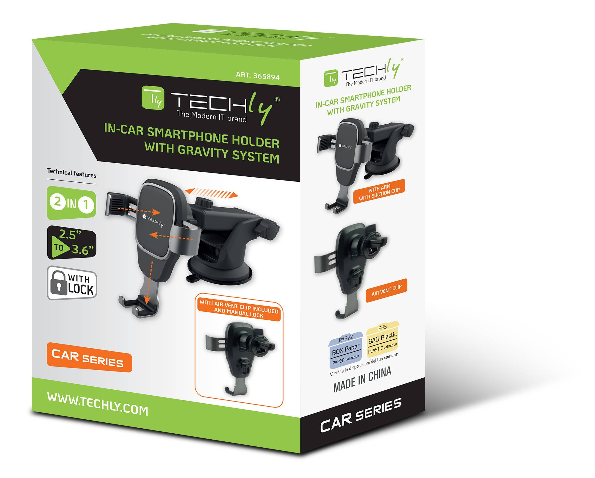 Supporto Universale da Auto per Smartphone con Sistema a Gravità-6