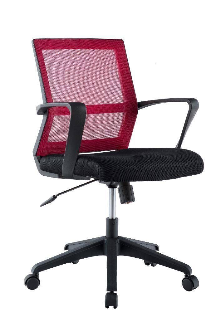Sedia per Ufficio con Schienale Medio Nero/Bordeaux-4