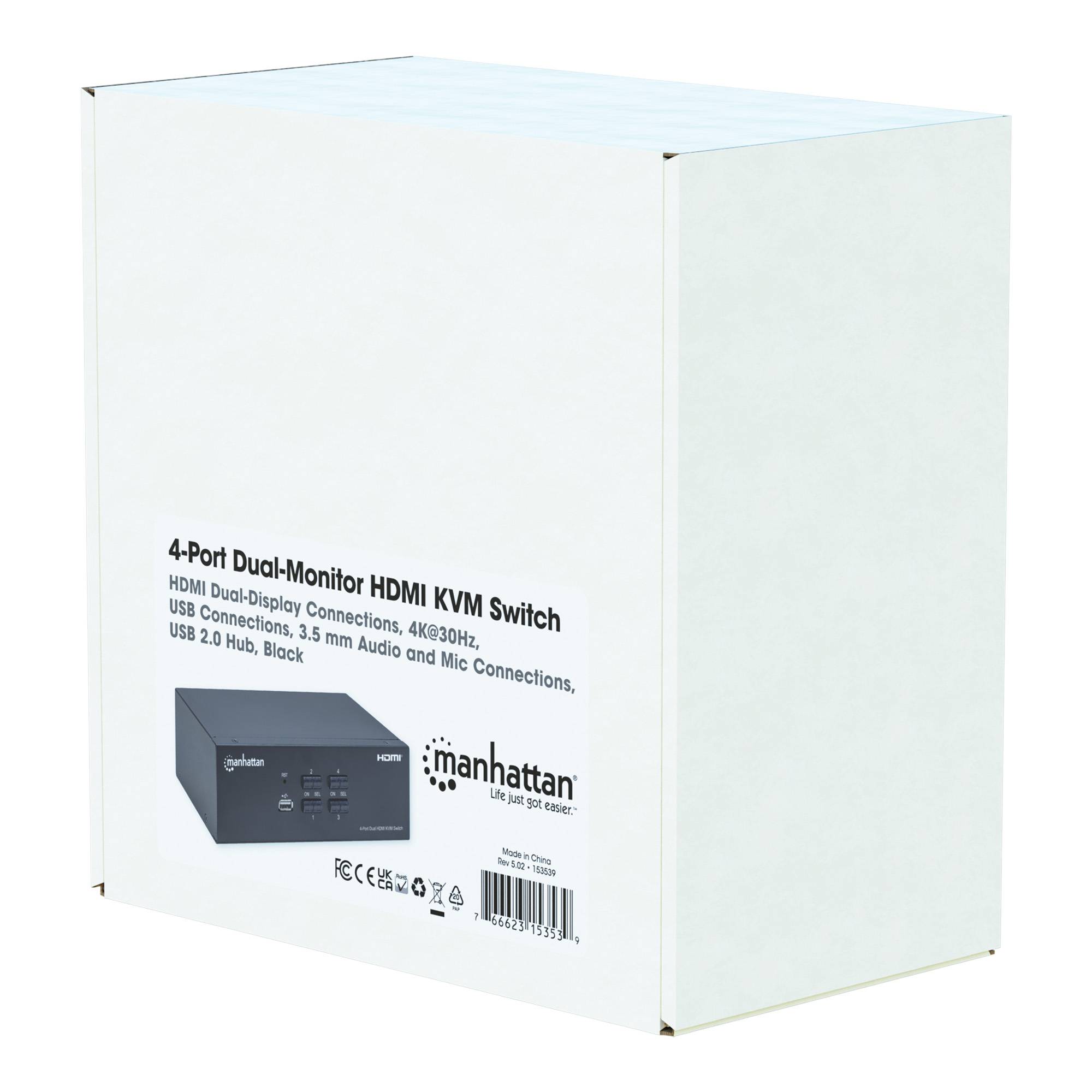 Manhattan 153539 switch per keyboard-video-mouse (kvm) Nero-6