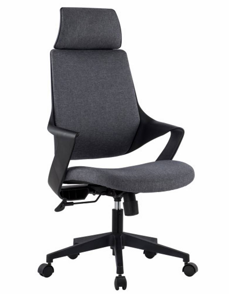 Sedia per Ufficio con Schienale Alto Design Moderno Grigio-5