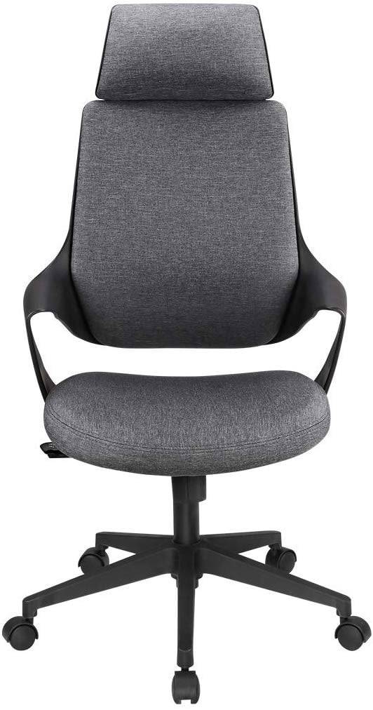 Sedia per Ufficio con Schienale Alto Design Moderno Grigio-6