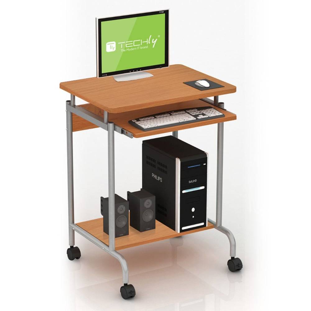 Scrivania Mobile ''Compact'' per Computer Ripiano Tastiera Scorrevole-4