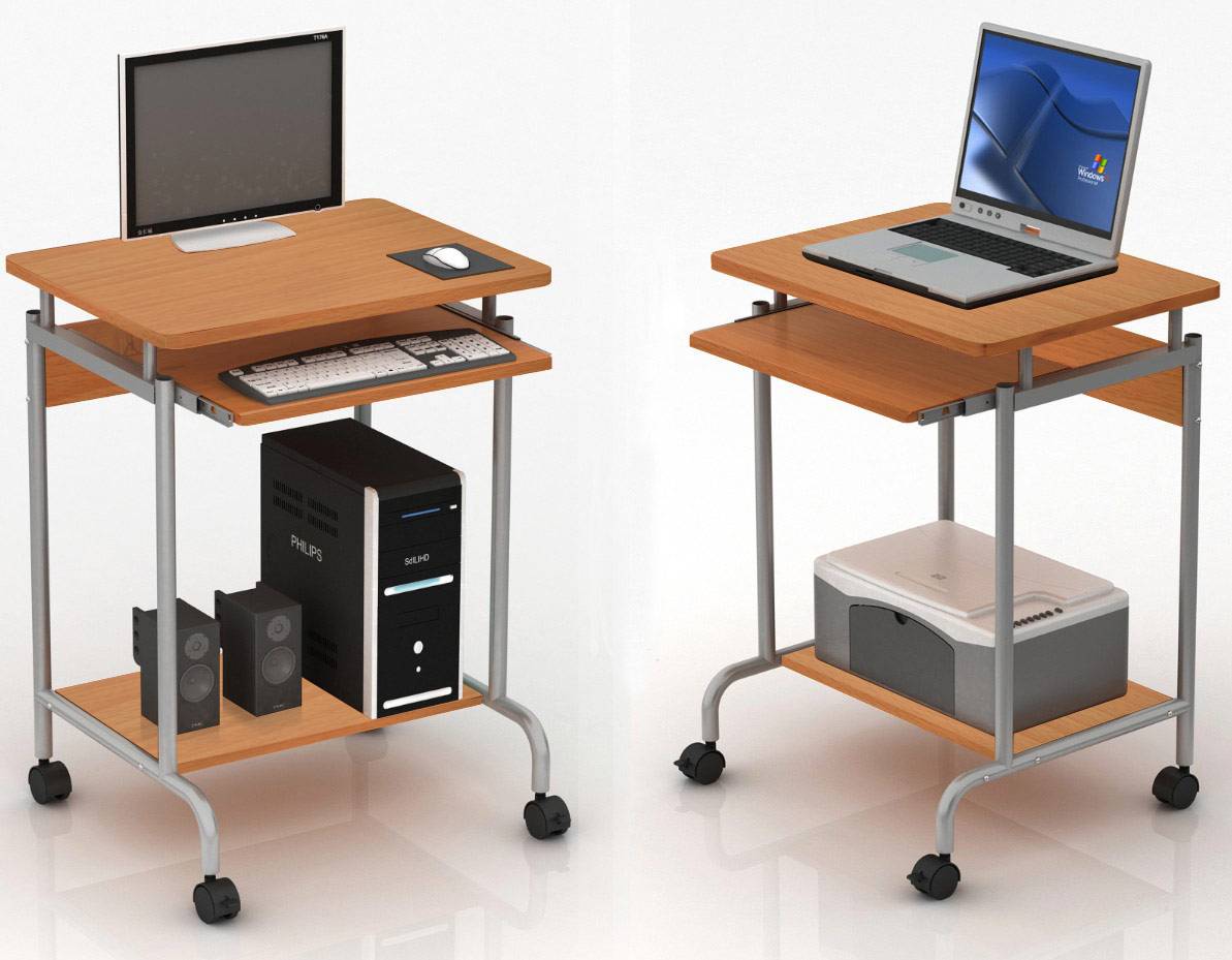 Scrivania Mobile ''Compact'' per Computer Ripiano Tastiera Scorrevole-3