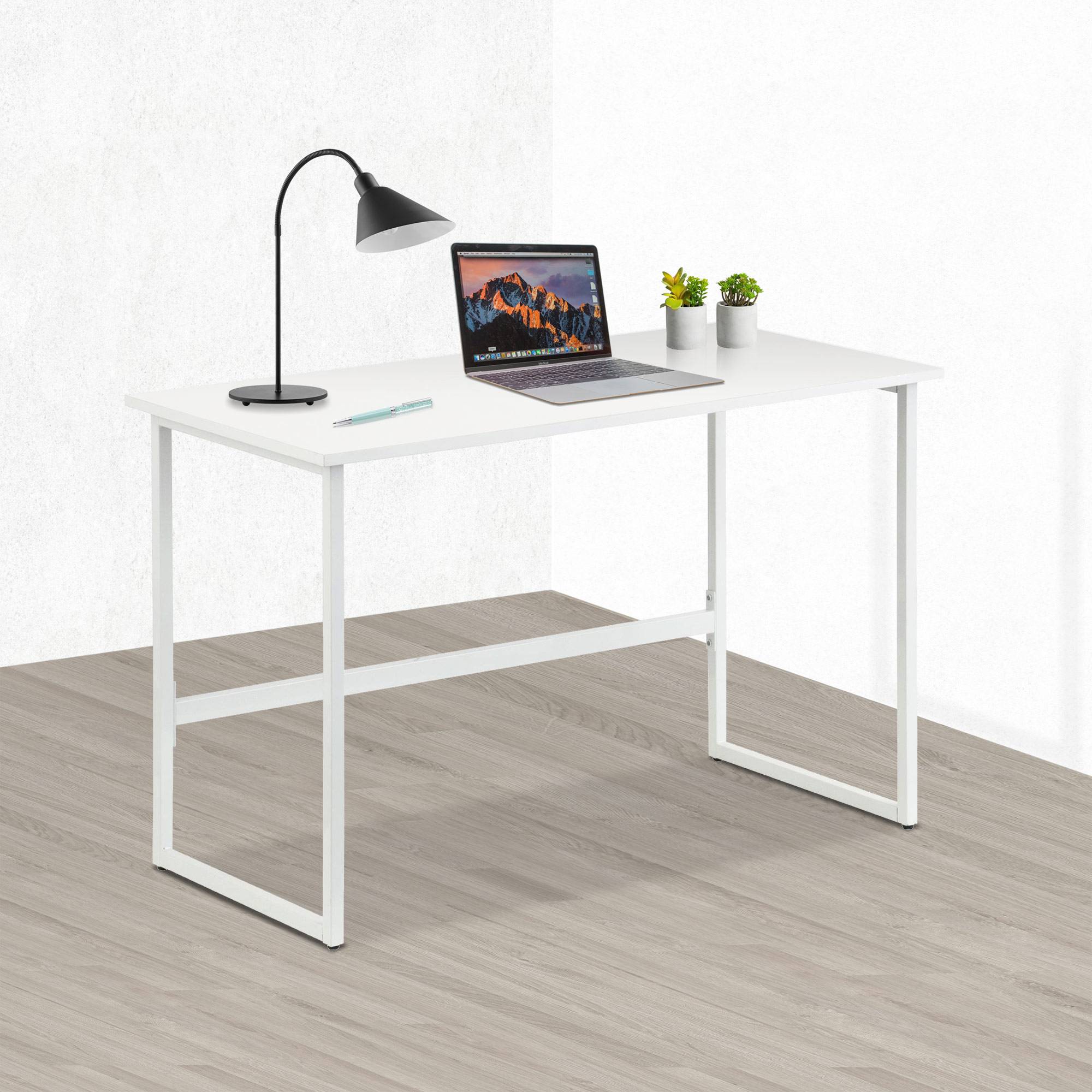 Scrivania per Computer dal Design Moderno per Casa e Ufficio Bianco-3