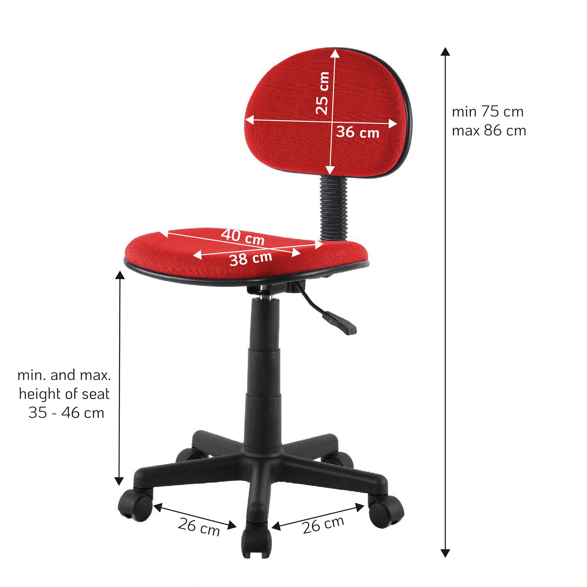 Sedia per Ufficio Colore Rosso-2
