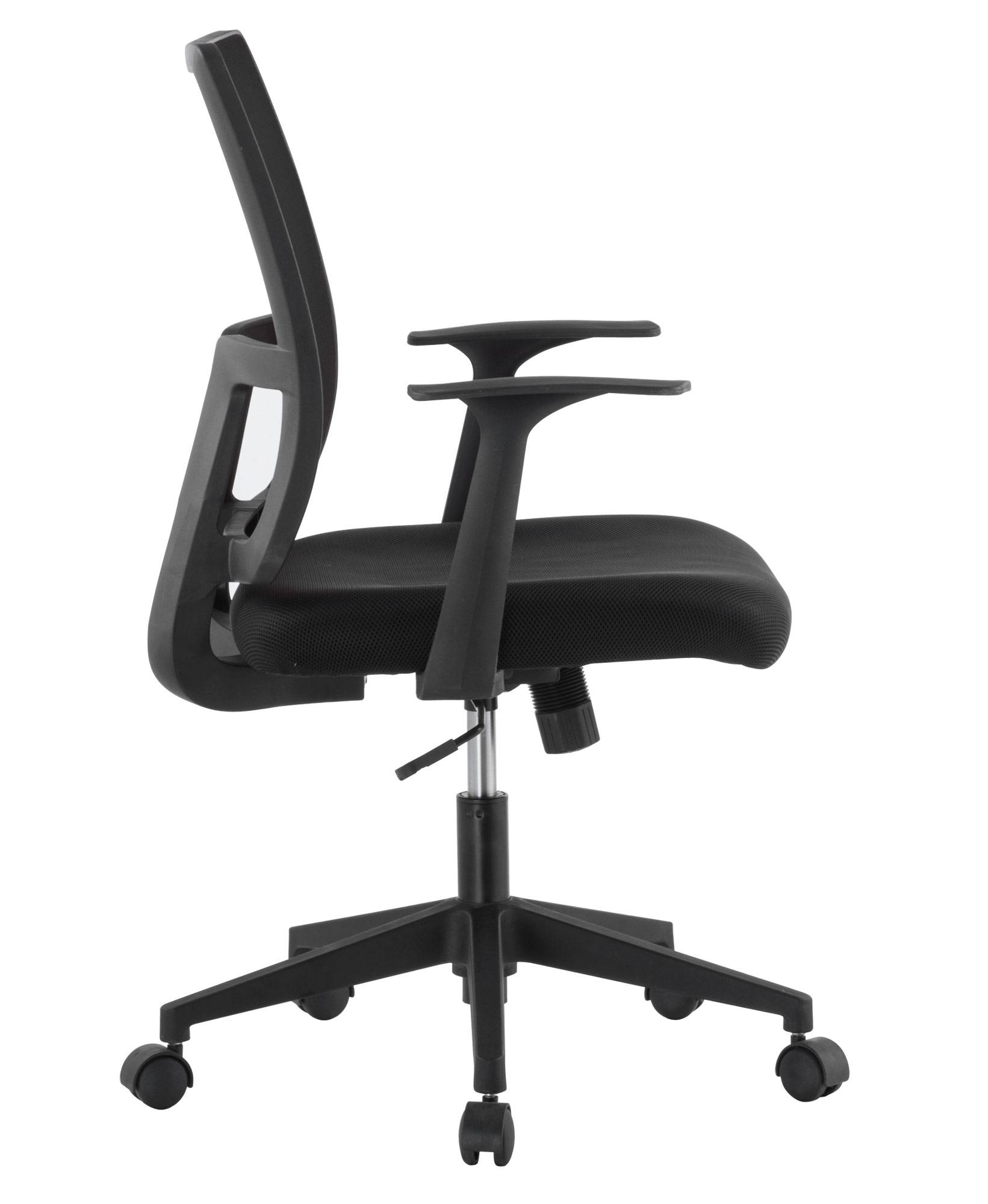 TECHLY Sedia da Ufficio con Seduta Imbottita e Schienale in Tessuto High Tech Nero-3