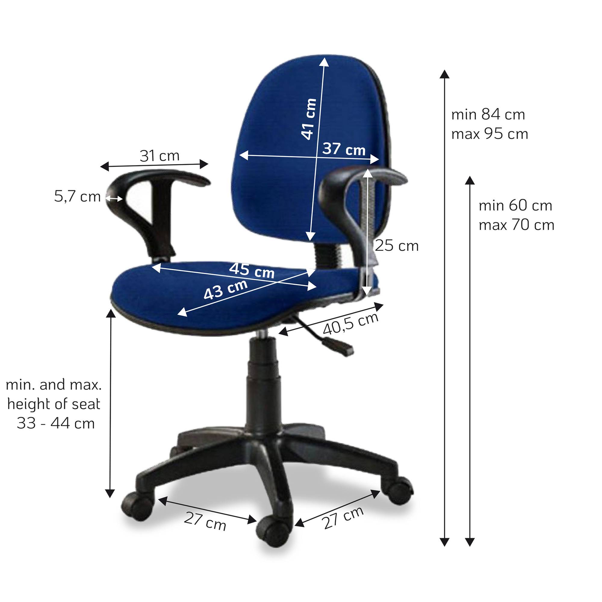 TECHLY Sedia per Ufficio Easy Colore Blu Blu-2