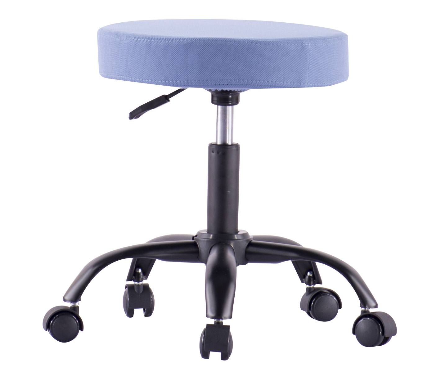 TECHLY Sgabello Girevole con Ruote Altezza Regolabile Tessuto Sfoderabile Blu Azzurro-4