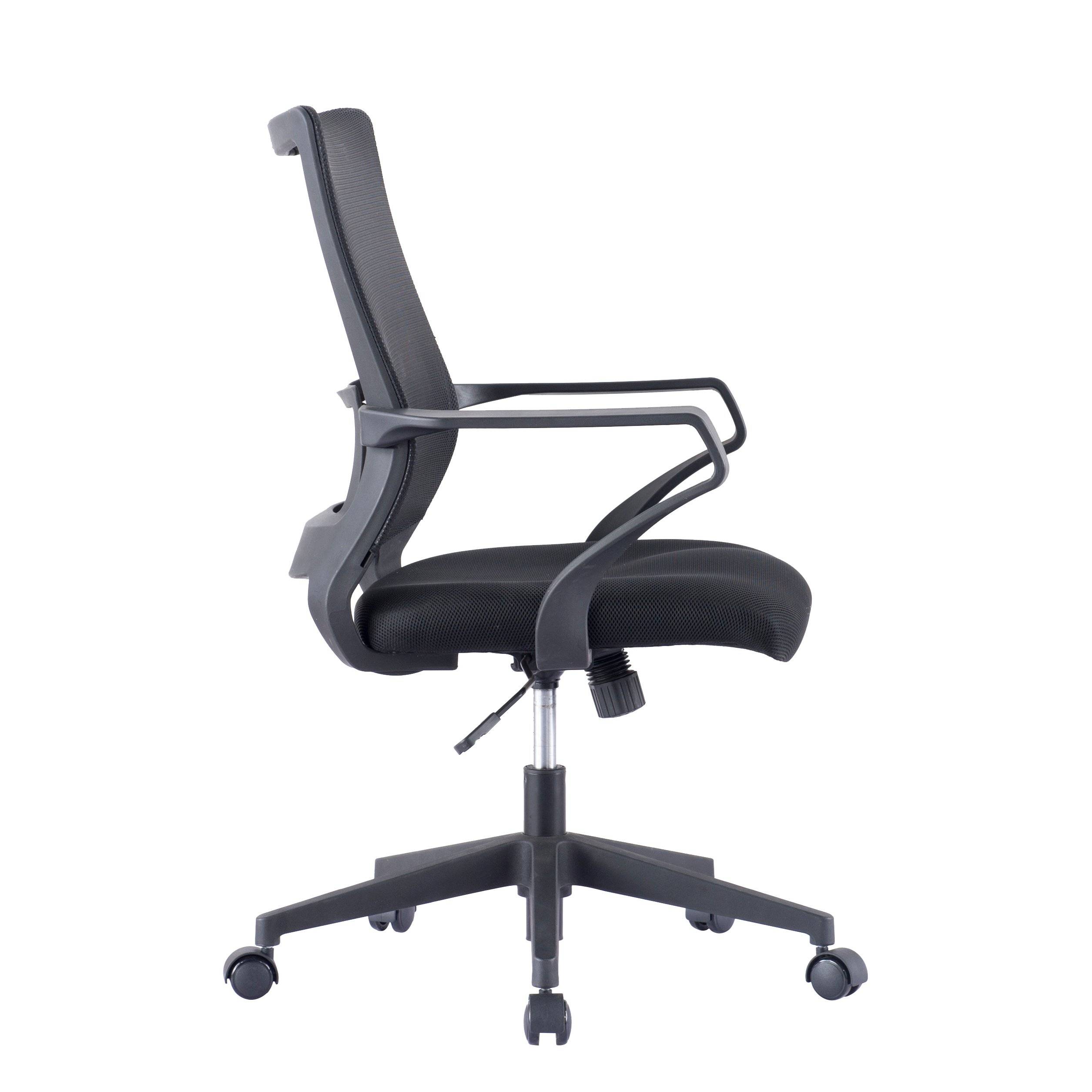 Sedia per Ufficio con Schienale Medio in rete Nero-6