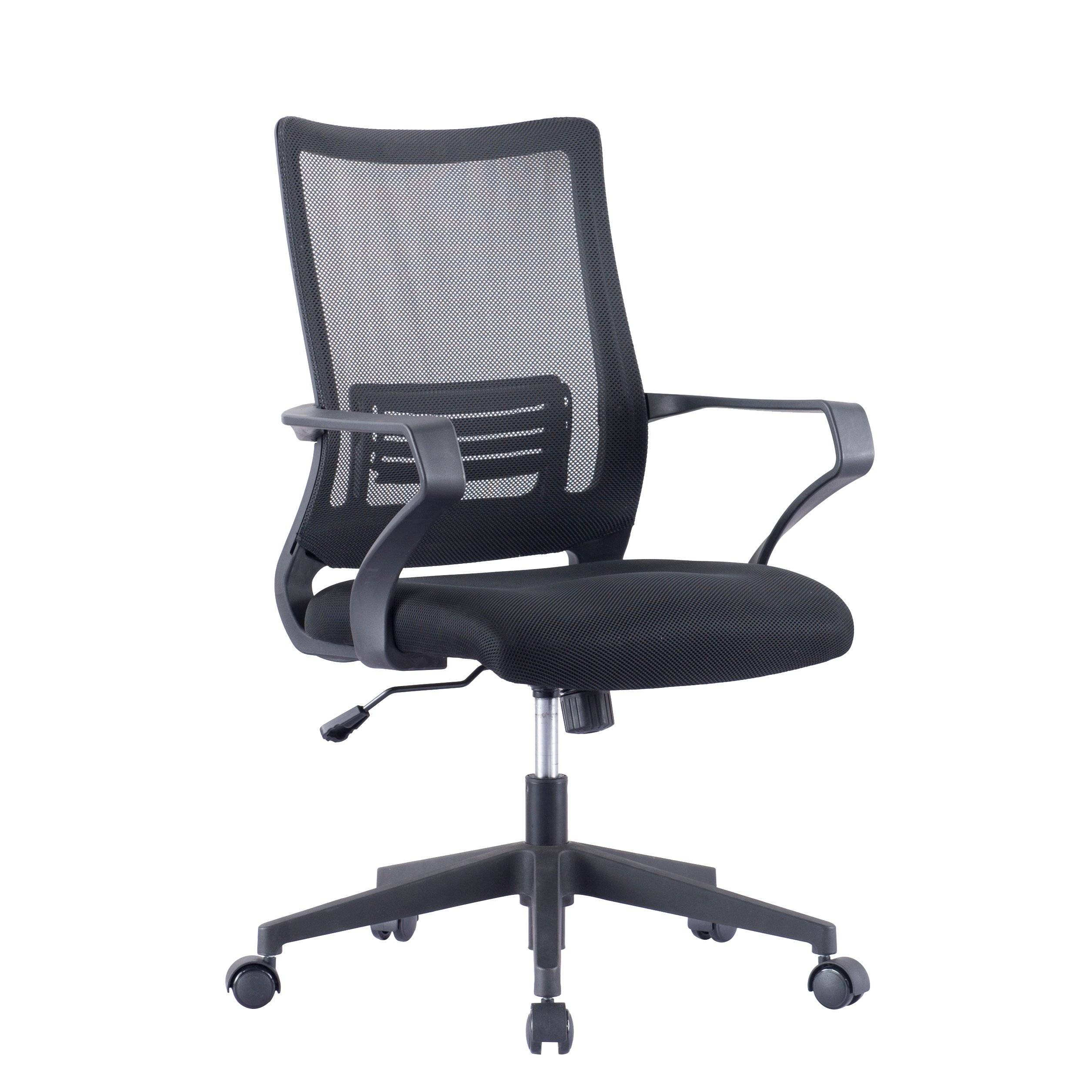 Sedia per Ufficio con Schienale Medio in rete Nero-4