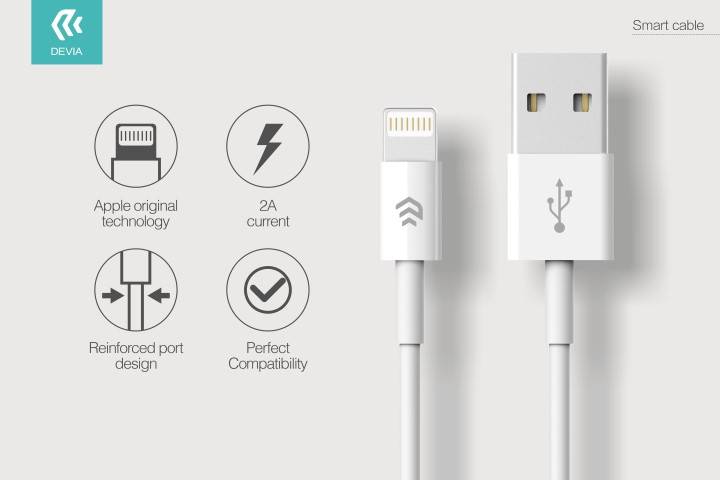 Cavo Dati Carica Lightning iPhone e iPad IOS 1 metro Bianco-1