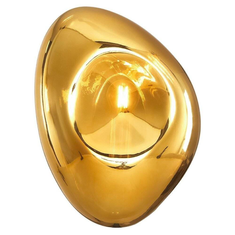 Applique Contemporanea Mabell Metallo Nero 1 Luce Diffusore Vetro Oro-0