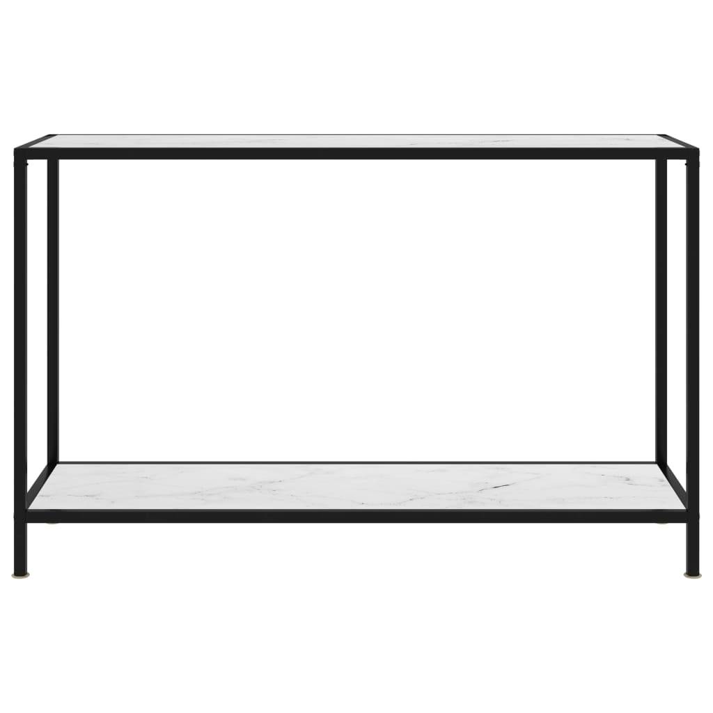Tavolo Consolle Bianco 120x35x75 cm in Vetro Temperato-1