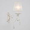Applique Shabby Chic Grace Metallo Bianco 1 Luce Diffusore Bianco