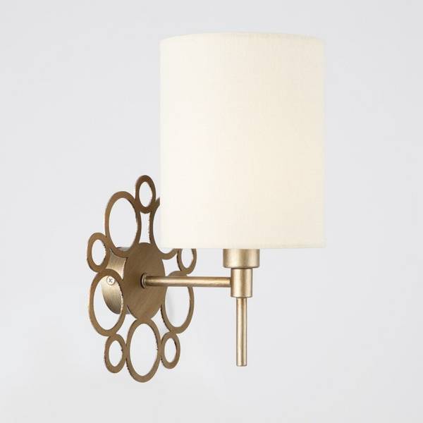 Applique Contemporanea Anna Metallo Colore Oro 1 Luce Diffosore In Pvc Crema