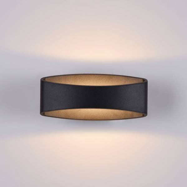 Applique Da Parete Moderno Trame Metallo Nero Luce Led Integrato 6W