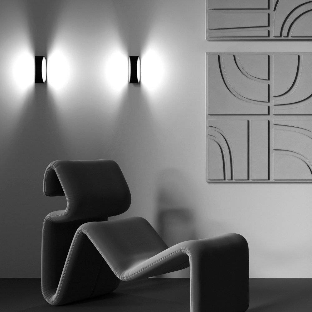 Applique Da Parete Moderno Trame Metallo Nero Luce Led Integrato 6W-1