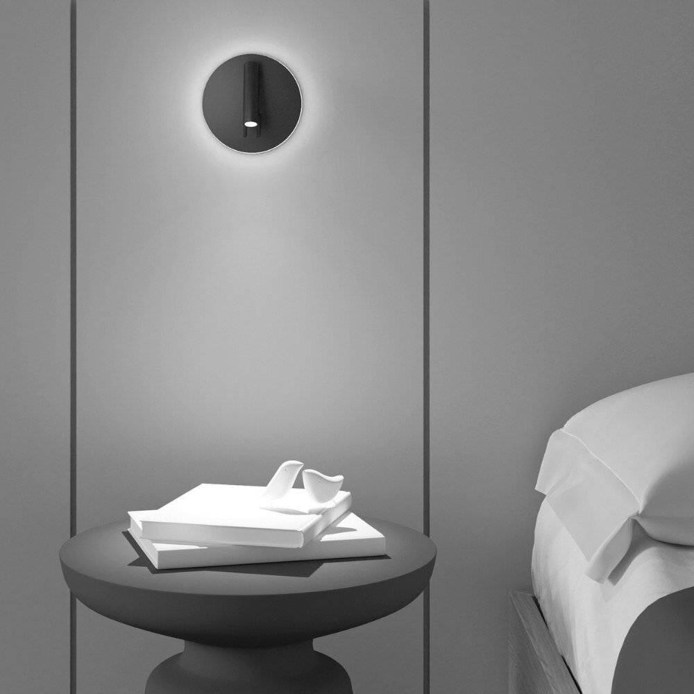 Applique Da Parete Interno Moderno Ios 176 Alluminio Nero Luce Led Integrato 10W-3