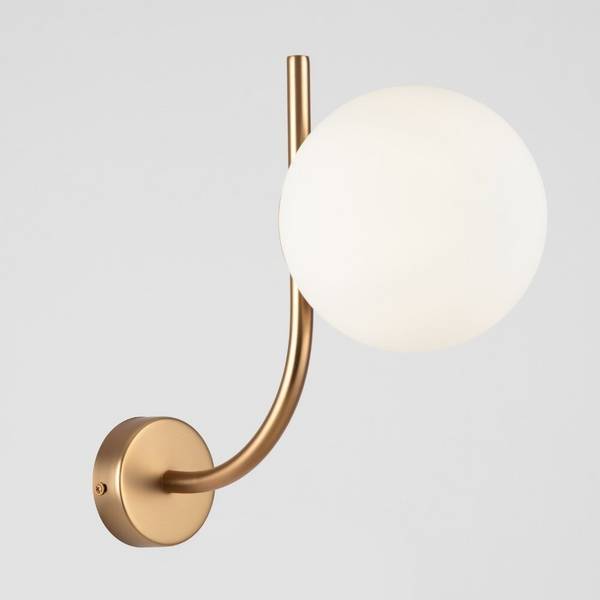 Applique Contemporanea Rendez-Vous In Metallo Ottone 1 Luce E Diffusore Bianco