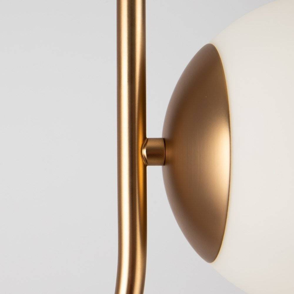Applique Contemporanea Rendez-Vous In Metallo Ottone 1 Luce E Diffusore Bianco-3