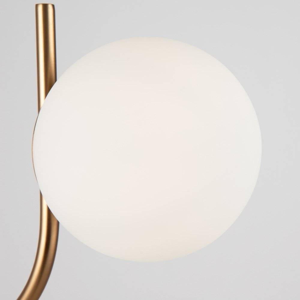 Applique Contemporanea Rendez-Vous In Metallo Ottone 1 Luce E Diffusore Bianco-4