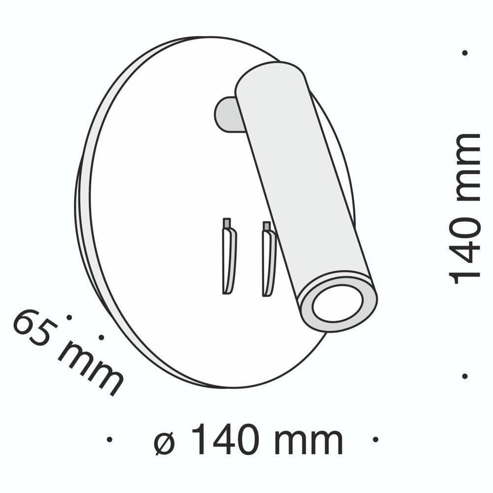 Applique Da Parete Interno Moderno Ios 176 Alluminio Bianco Led Integrato 10W-2