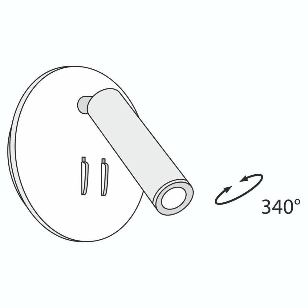 Applique Da Parete Interno Moderno Ios 176 Alluminio Bianco Led Integrato 10W-3