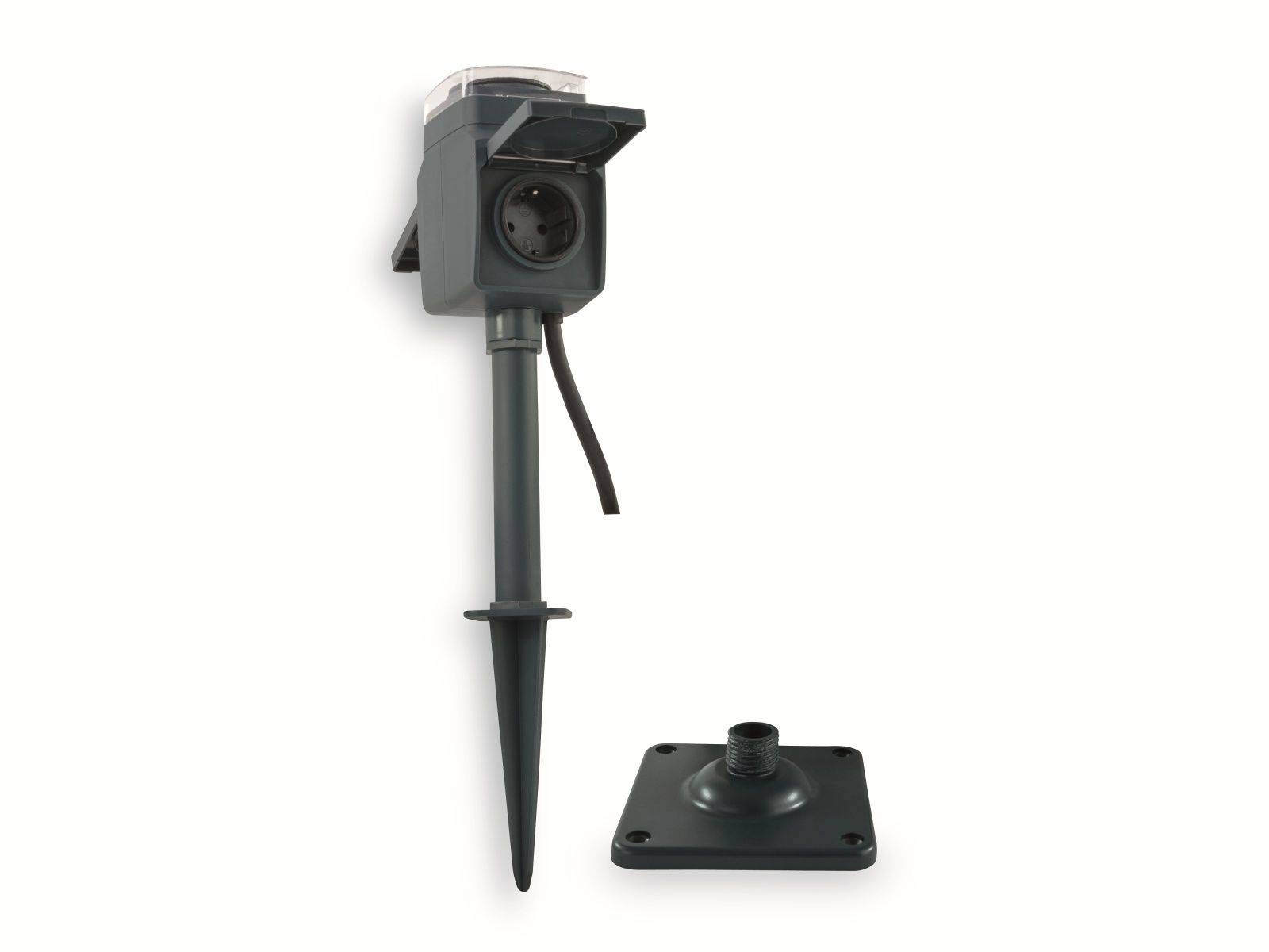 REV - 0595008555 - Mechanical timer with ground spike and 2-way socket, 1.5m supply cable-0