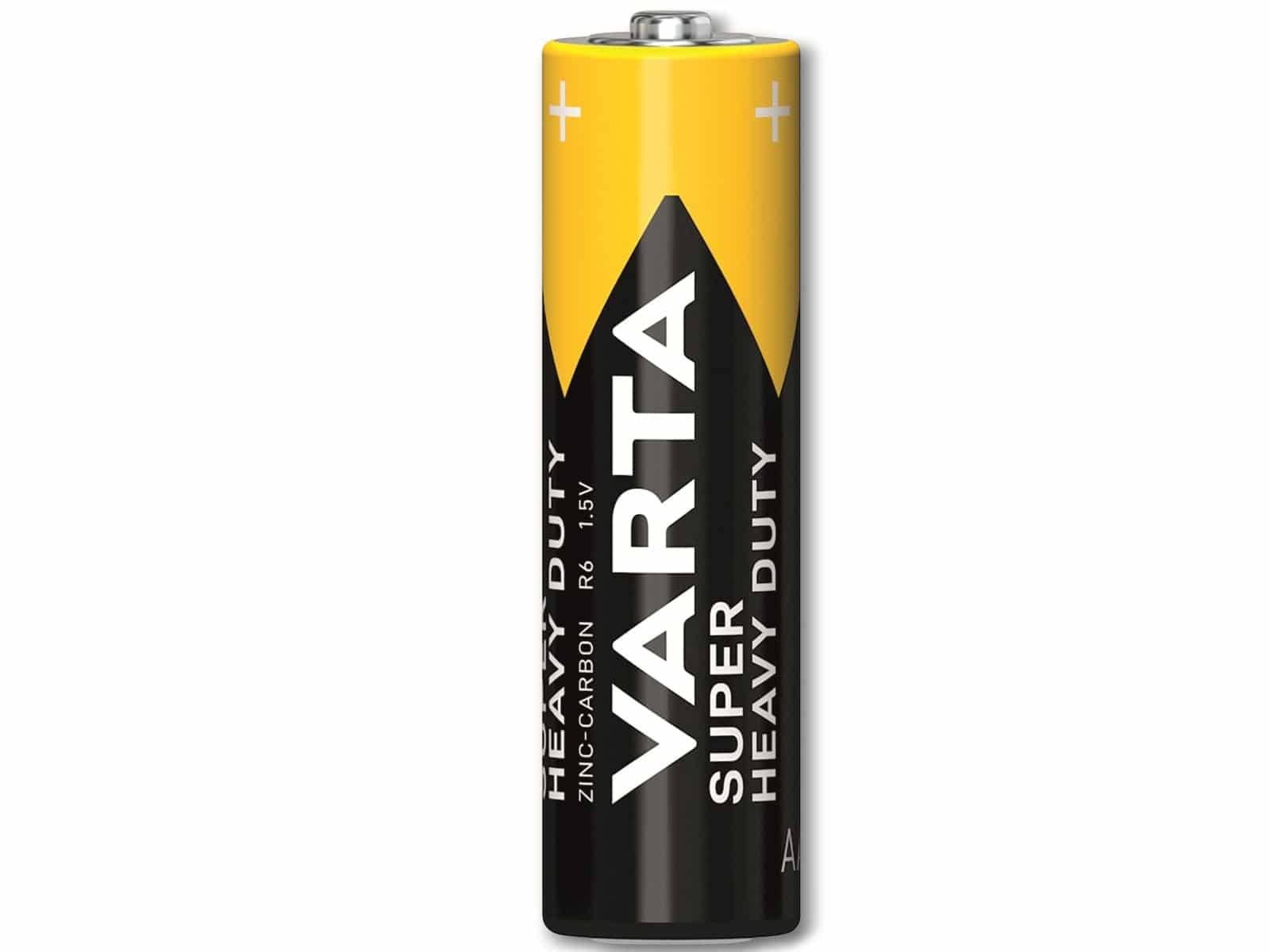 4 X Varta Super Heavy Duty Batterie Stilo Aa Zinco-carbone R6p 1.5v 2006-1