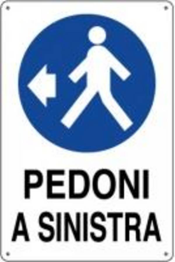 CARTELLO ALLUMINIO CM 50X35 PEDONI A SINISTRA 01809110
