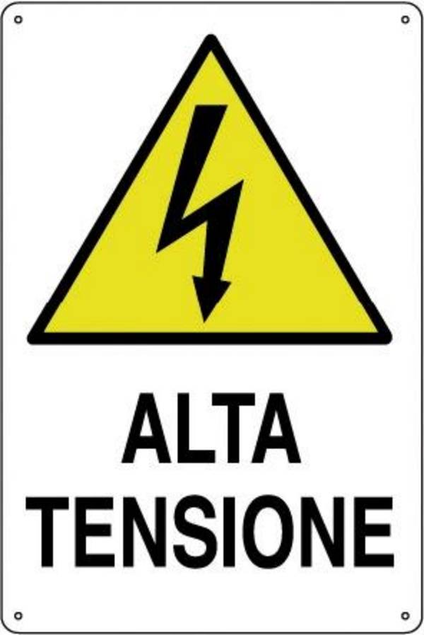 CARTELLO ALLUMINIO CM 30X20  ALTA TENSIONE W0120900