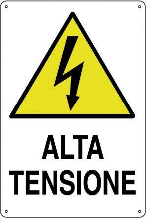 CARTELLO ALLUMINIO CM 30X20 ALTA TENSIONE W0120900-0