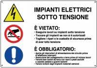 CARTELLO ALLUMINIO CM 30X20 IMPIANTI ELETTRICI U0401200-0