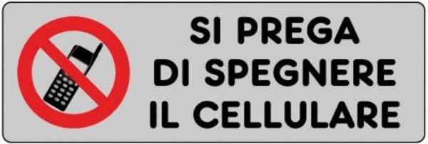 ADESIVO CM 15X5 SI PREGA DI SPEGNERE IL CELLURARE 15902500