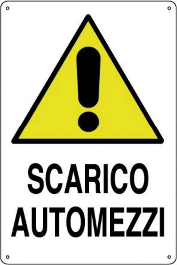 CARTELLO ALLUMINIO CM 30X20 SCARICO AUTOMEZZI 200280B