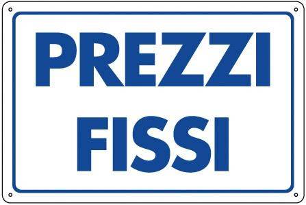 CARTELLO PVC CM 30X20 PREZZI FISSI 7705300-0