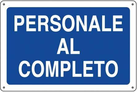CARTELLO PVC CM 68X43 PERSONALE AL COMPLETO 16329090-0