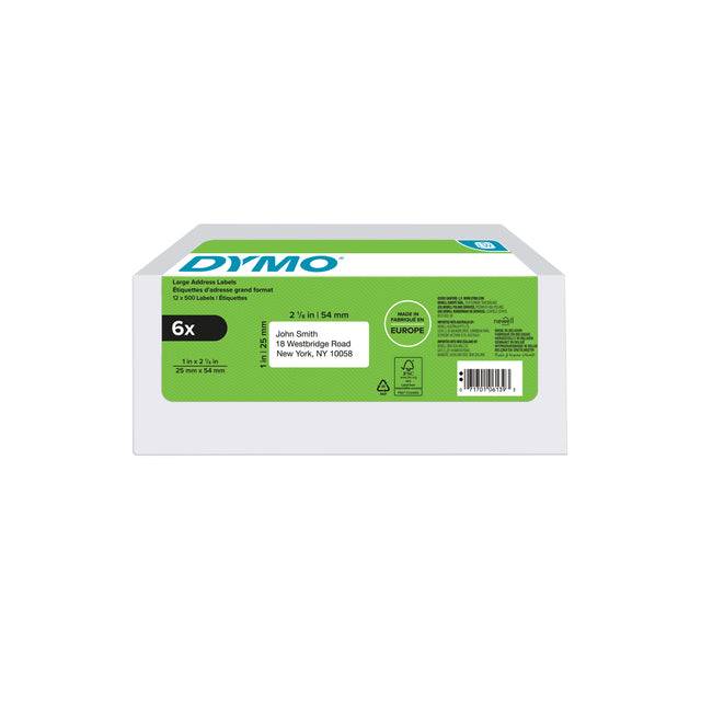 Rotolo etichette per Indirizzi - 25 x 54 mm - bianco - Dymo - value pack 6 pezzi-2