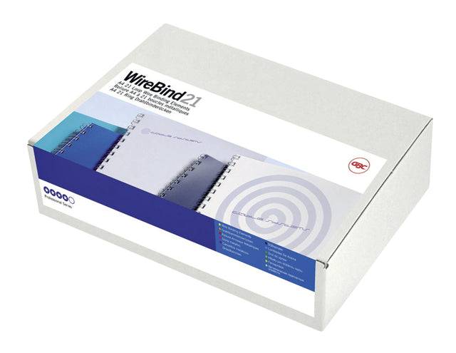 Dorsi spirale IbiWire - metallo - 21 anelli - 14 mm - argento - GBC - scatola 100 pezzi-2