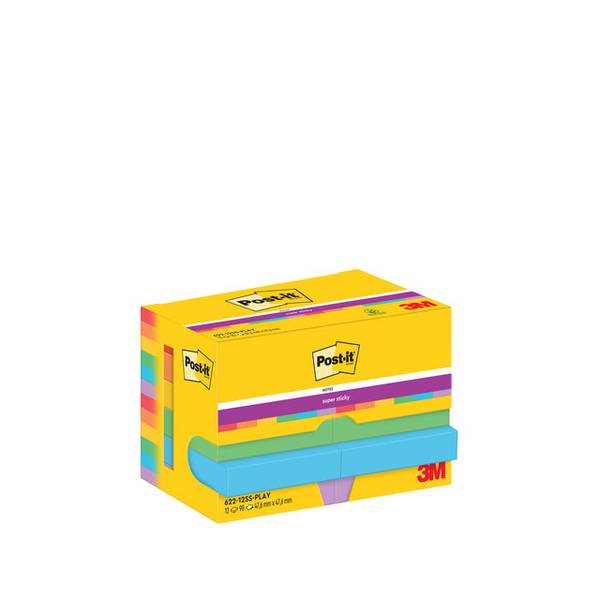 Post-It 7100258794 Klebezettel Quadratisch Mehrfarbig 90 Blätter Selbstklebend (622-12SS-PLAY)