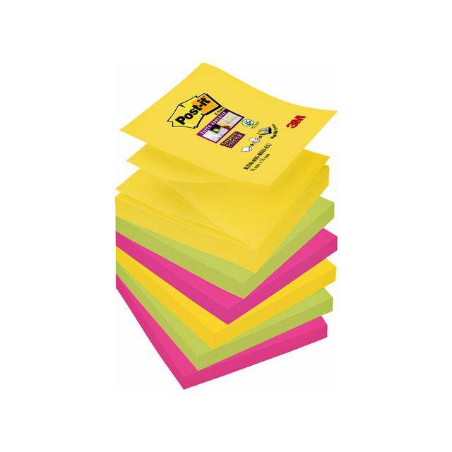 3M Post-it Super Sticky Z-Notes Haftnotizen, 76 x 76 mm Rio de Janeiro Collection, 90 Blatt/Block - 1 Stück (R3306SR)-2