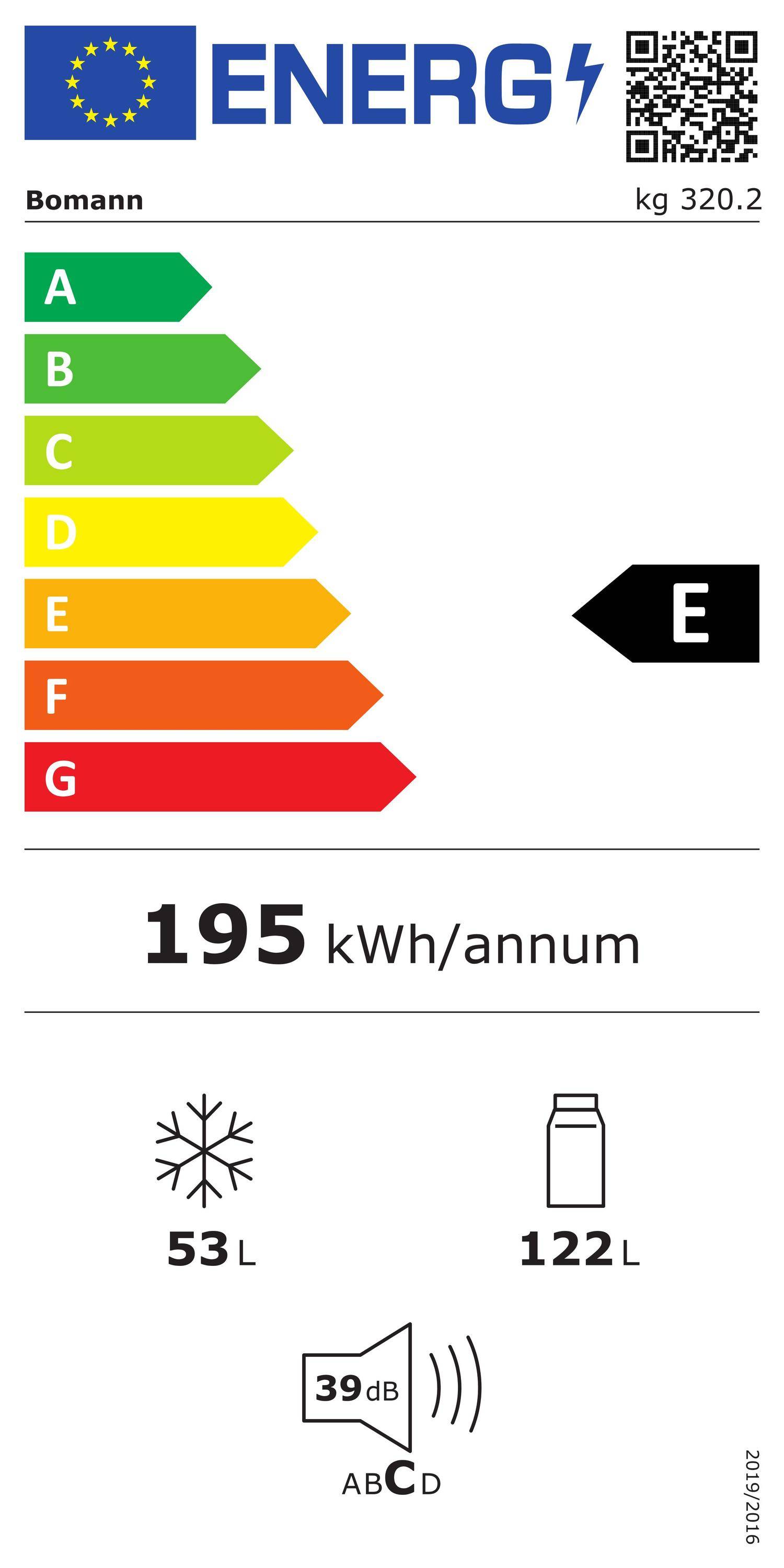 Bomann KG 320.2 Combinazione frigo-congelatore ERP: E (A - G) 175 l Rosso-5