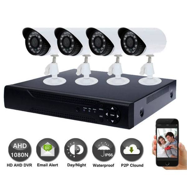 Set di videosorveglianza DVR + 4 telecamere + Cavi e Mouse-0