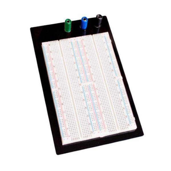 Breadboard 1660 contatti + base in metallo + boccole-0