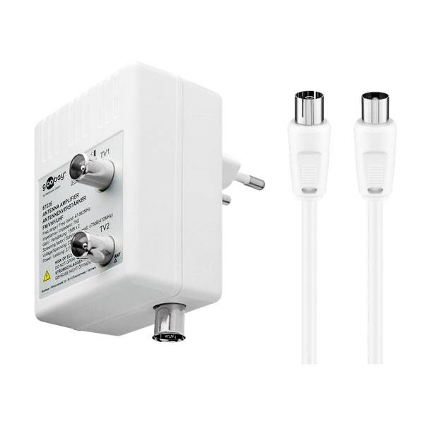 Doppio amplificatore per antenna TV (DVB-T / DVB-T2 / DVB-C)-1