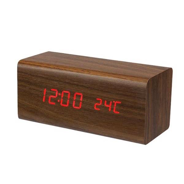 Wooden Clock -Sveglia digitale con temperatura e calendario-0