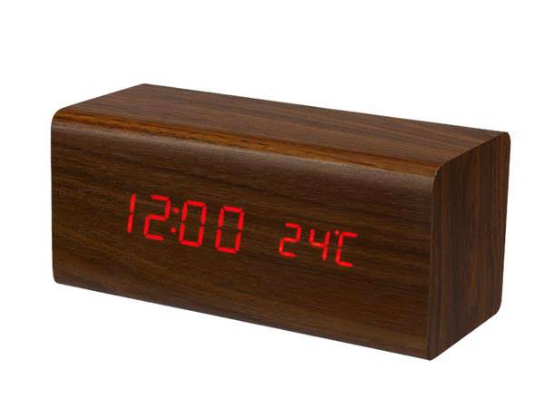Wooden Clock -Sveglia digitale con temperatura e calendario-1
